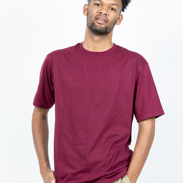 Maroon v clearance neck t shirt