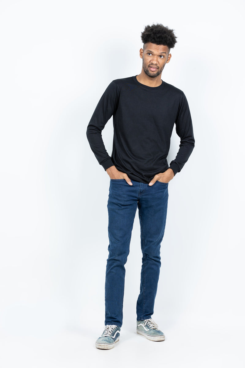 Black Long Sleeve Plain Premium T-Shirt