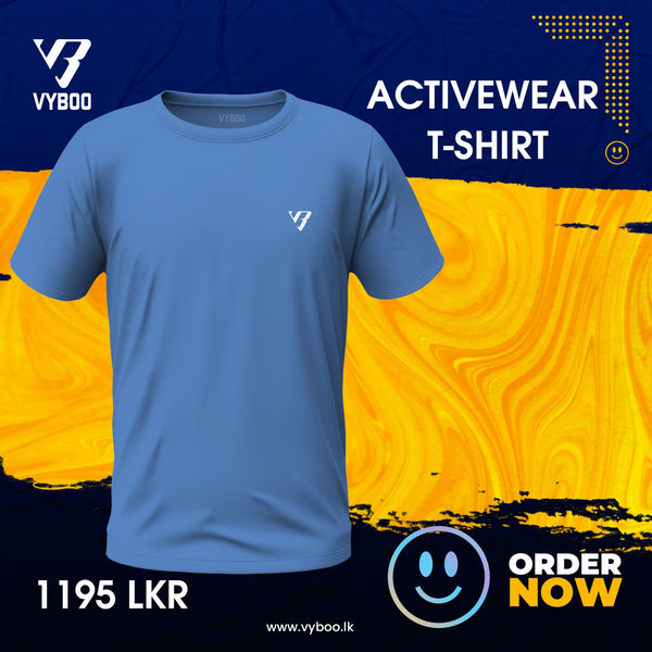 Vyboo Flex Blend Athletic T-shirt - Cerulean Blue