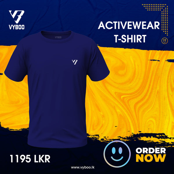 Vyboo Flex Blend Athletic T-shirt - Navy Blue