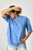 Oversized T Shirt -  Heather Blue Vyboo