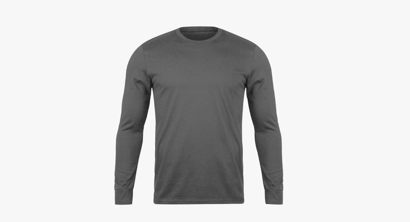 Grey Long Sleeve T-Shirt Vyboo