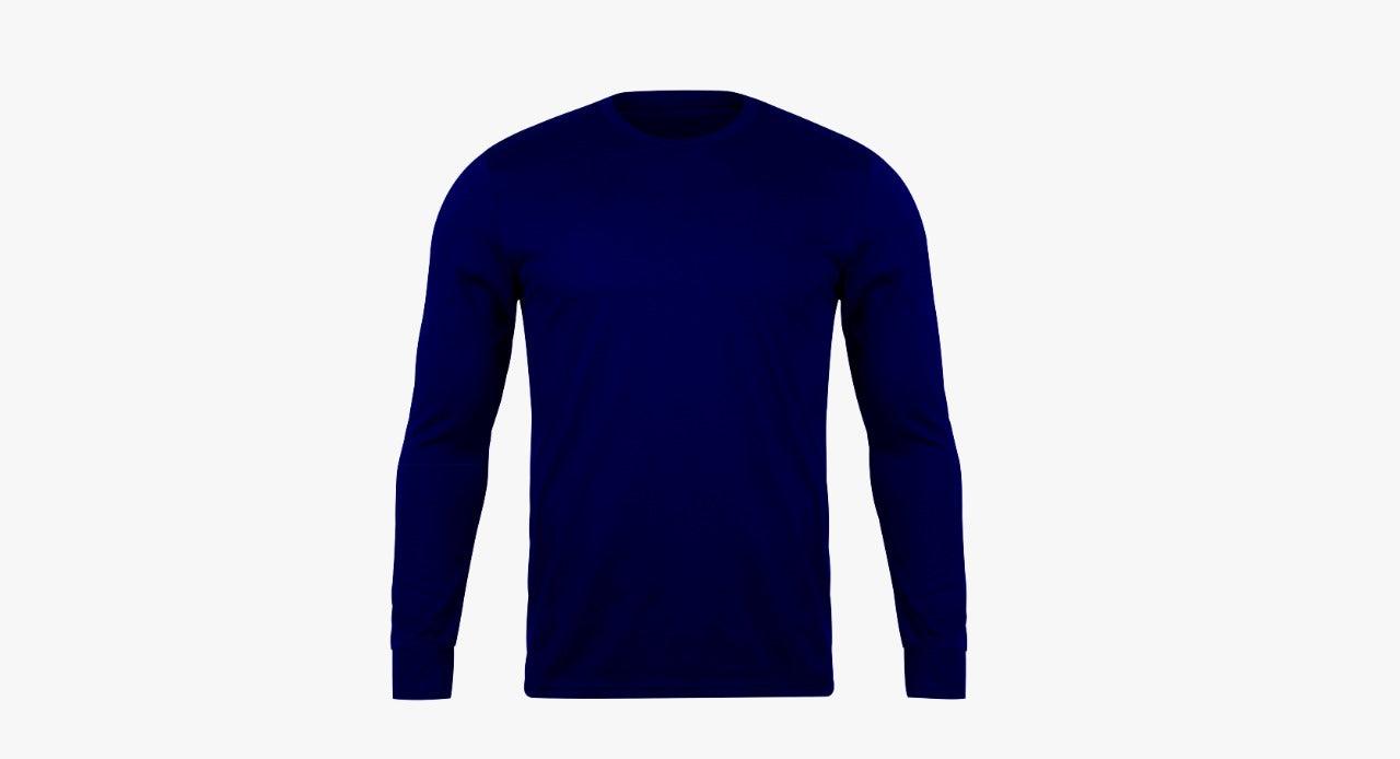 Navy Blue Long Sleeve T-Shirt Vyboo