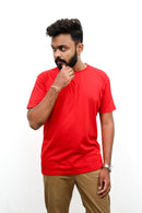 Red Short Sleeve Crew Neck T-shirt Vyboo