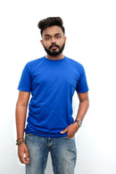 Blue Short Sleeve Crew Neck T-shirt Vyboo
