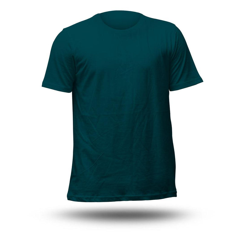 Teal Green Short Sleeve Crew Neck T-Shirt Vyboo