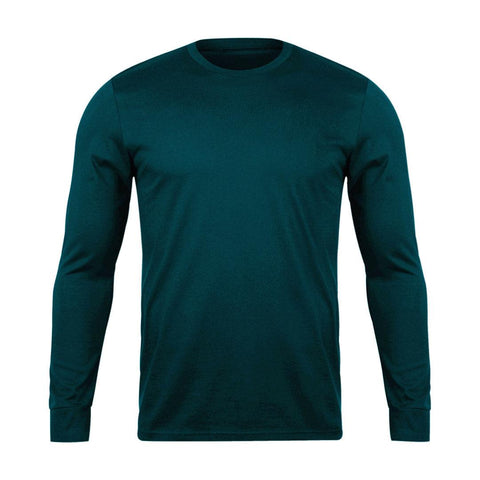 Teal Green Long Sleeve T-Shirt Vyboo