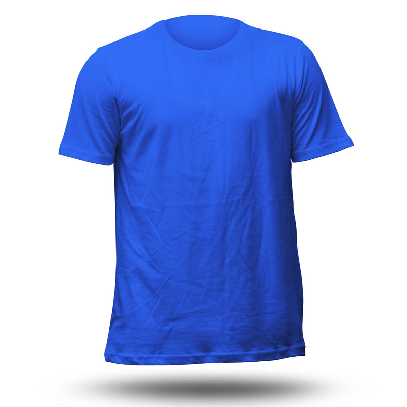 Blue Short Sleeve Crew Neck T-shirt Vyboo