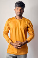 Rust Yellow Long Sleeve T-Shirt Vyboo